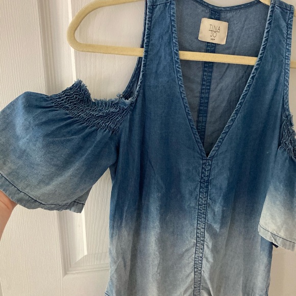 Anthropologie TinaJo Chambray Open Shoulder, XS - Picture 2 of 5